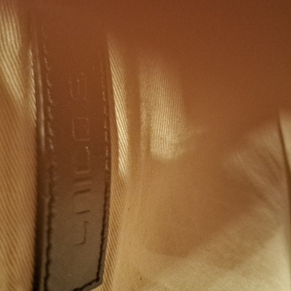 Chicos tote bag 16x12x6 inches linen white with interesting black pattern design - Picture 3 of 3